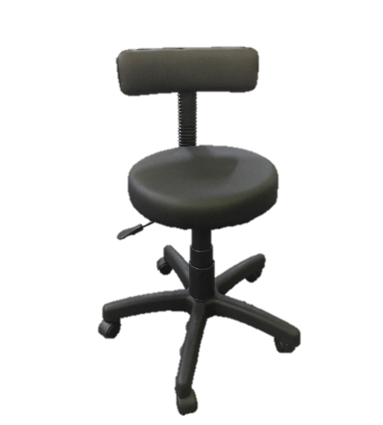 Cadeira Mocho Com Encosto Com Ajuste De Altura A Gás Estofado Preto MO01PR- Best Pro